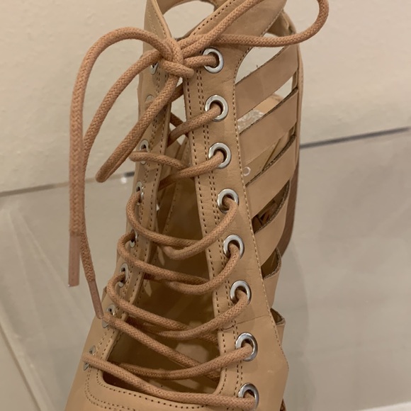 Vince Camuto  natural lace-up caged sandals - Picture 5 of 8